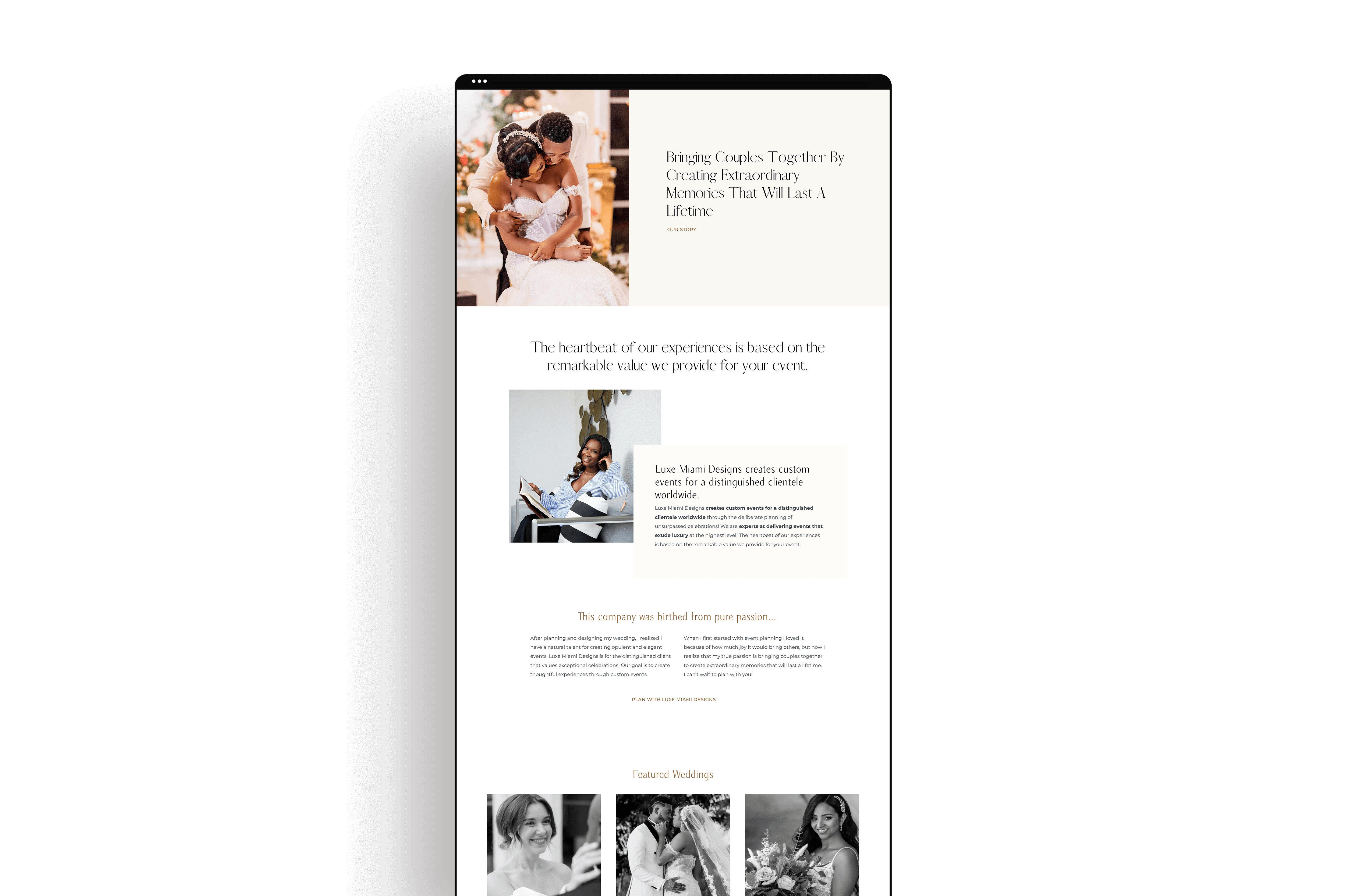 About Page For Wedding Planner By Southern Creative