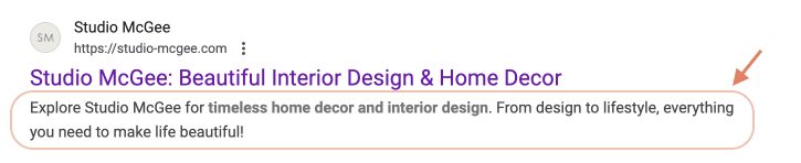 Meta Description In Search Results