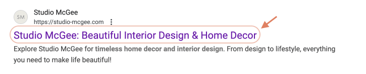 Seo Title Example For Studio Mcgee